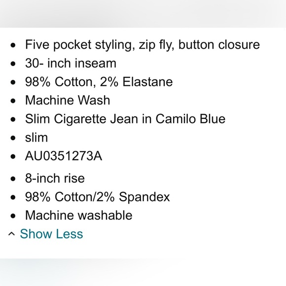 7 For All Mankind Jeans 27 Slim Cigarette - Picture 5 of 6